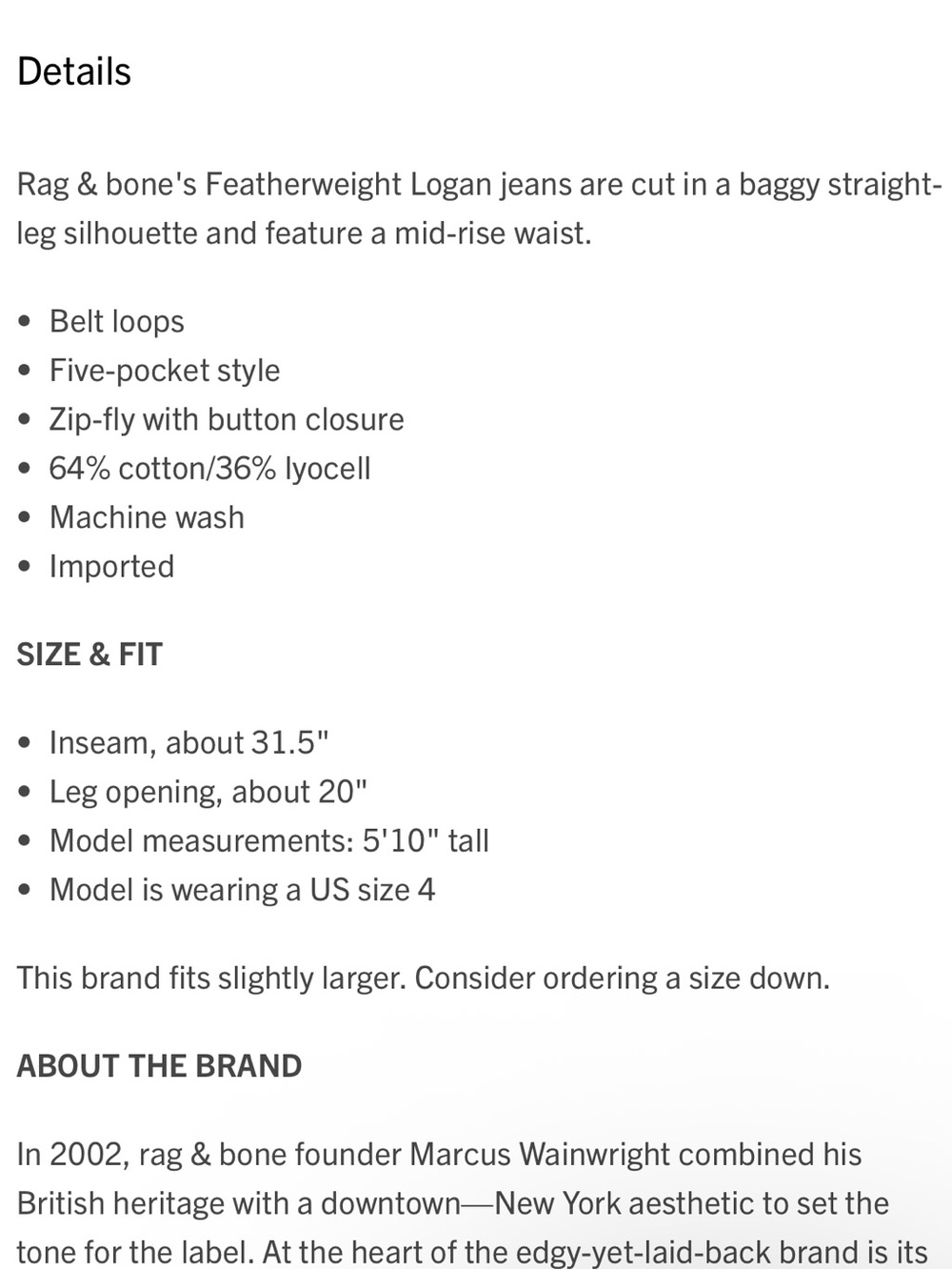 rag & bone Light Blue Wide-Leg Jeans - Picture 4 of 4